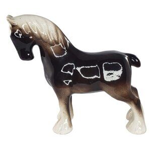 Vintage Staffordshire Horse Figurine Draft Clydesdale Shire